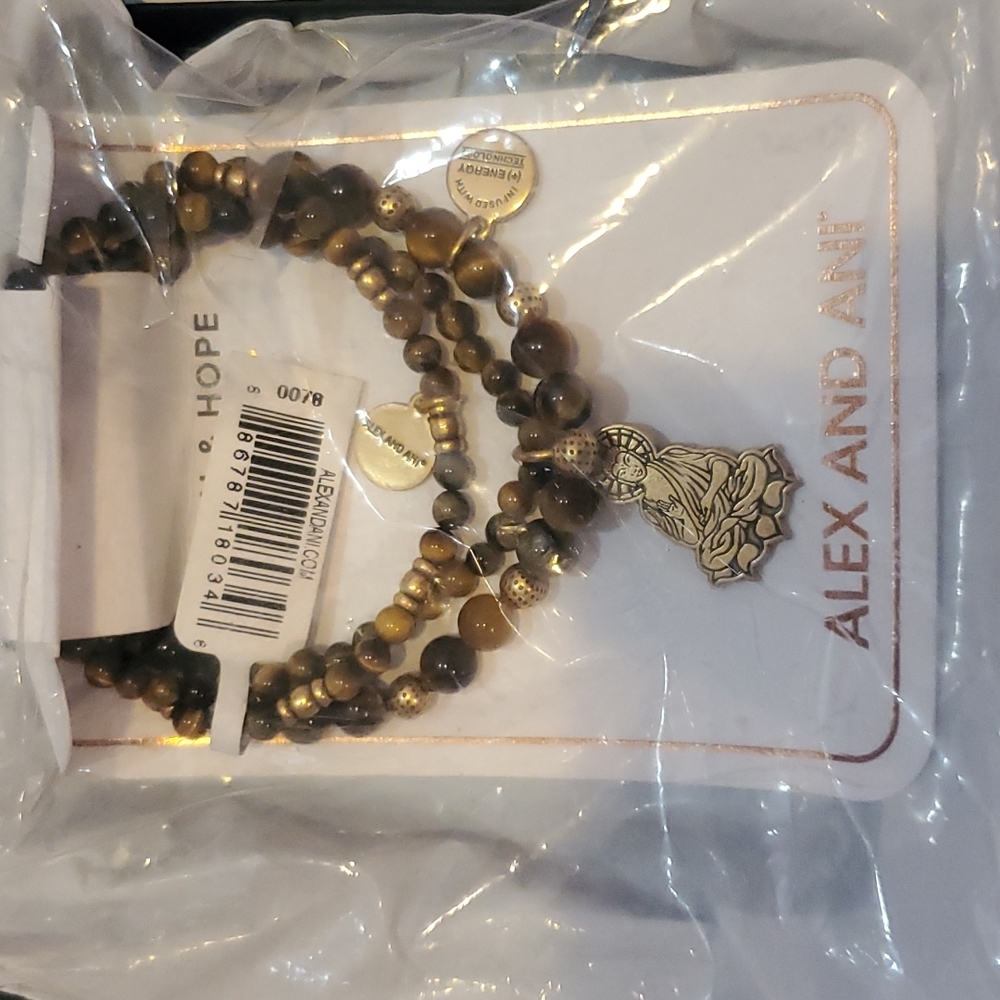 Alex ani three beaded gold buddah namaste gorgeous beads